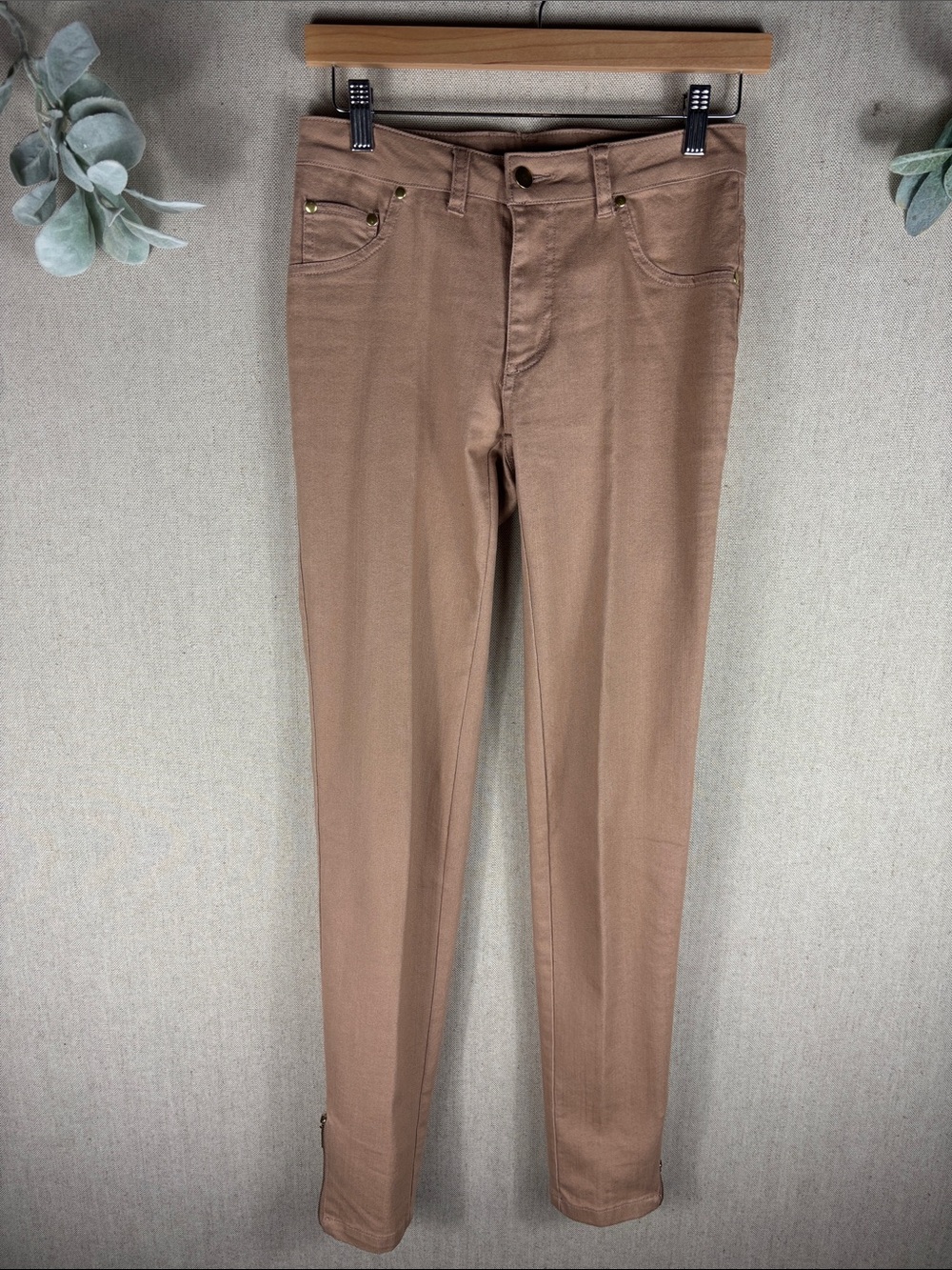 Iman > Slim Straight Jeans in Brown Zipper Ankle 2L